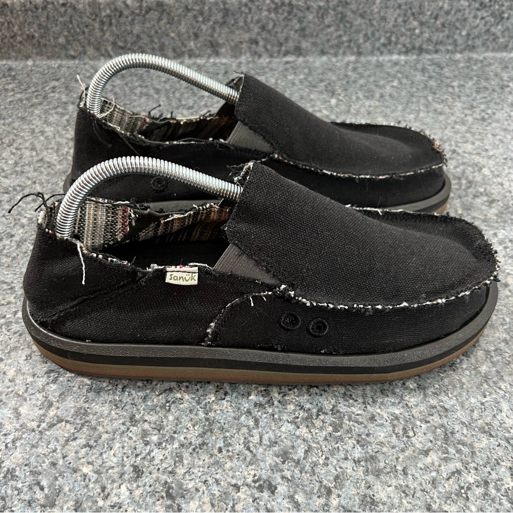 Sanuk Vagabond Soft Top Hemp Black Slip pms New Without Tag